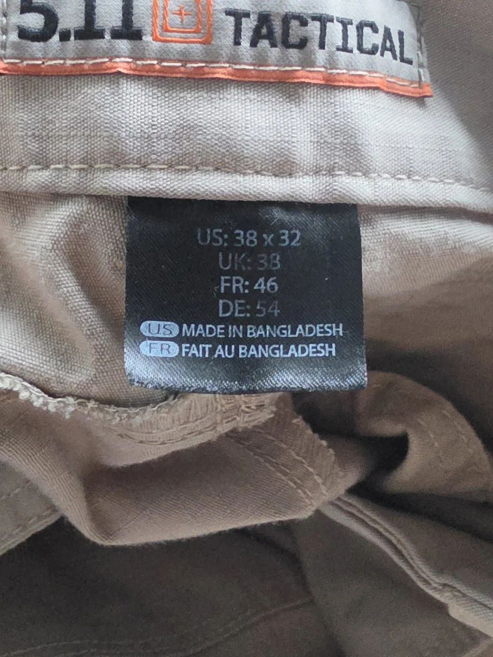 5.11 Pants Men's Khaki Flex-Tac Ripstop Tactical Pants
